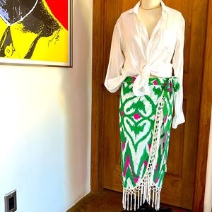SKIRT FRINGE Wrap skirt New Tag. Free size medium. EUROPE